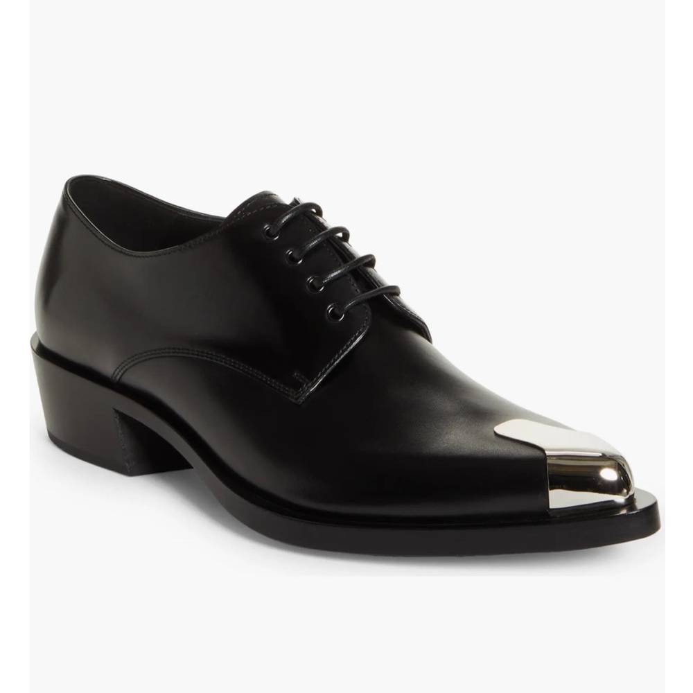 NEW Alexander McQueen Men's Punk Derby in Black/silver Mens 41.5